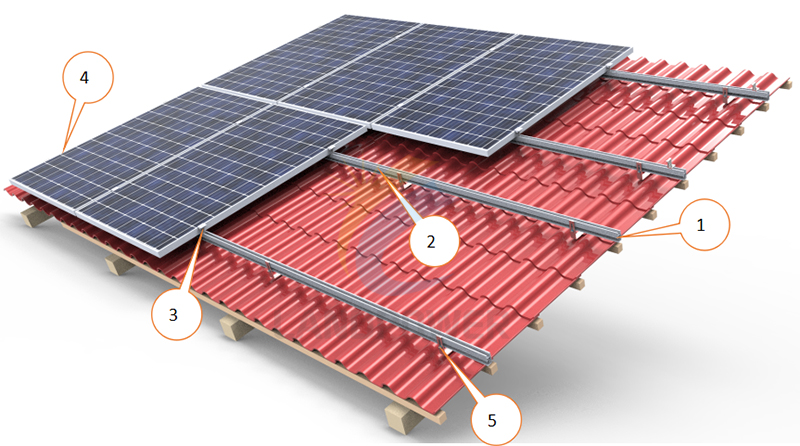 tile roof solar mounting structure