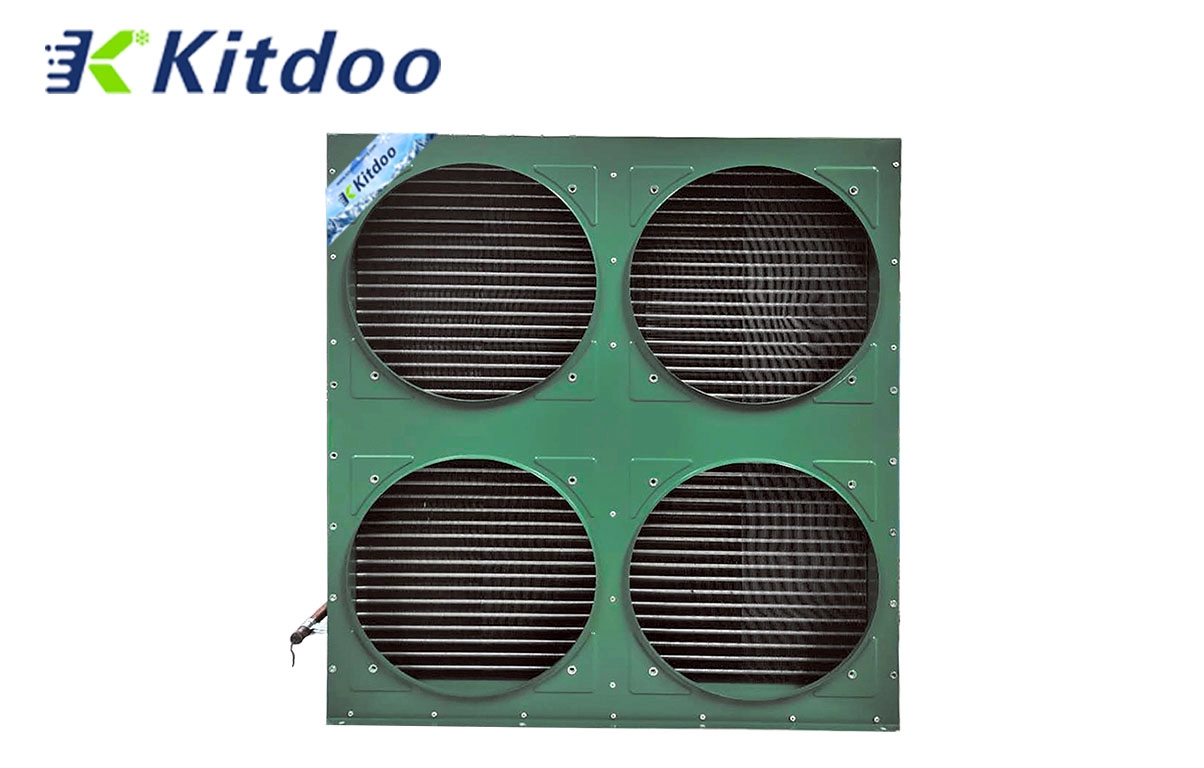Cztery wentylatory chłodnice powietrza chłodzącego chłodnice kolorowe kondensatory bitzer