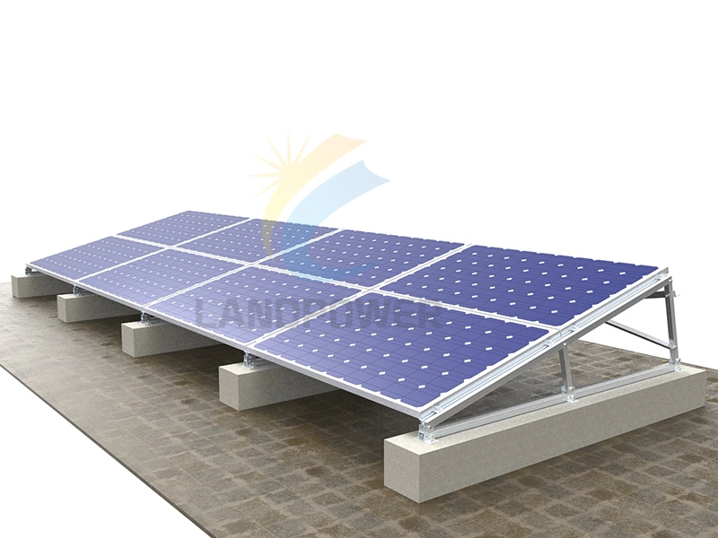 System montażu słonecznego na płaskim dachu z panelem słonecznym