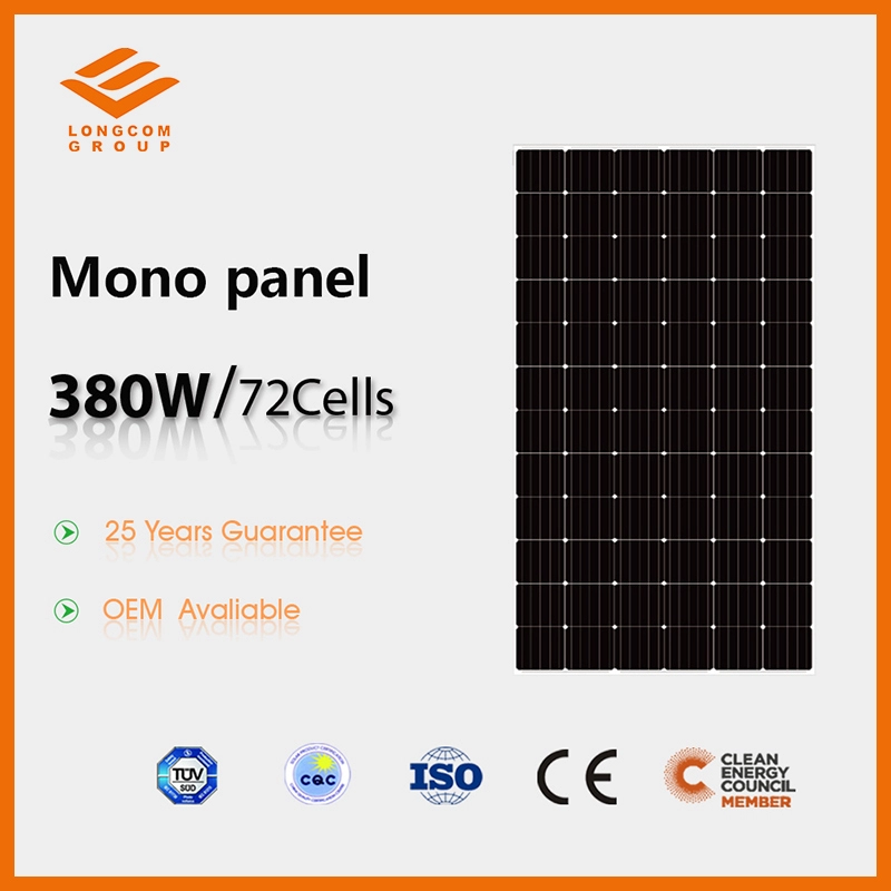 Panel słoneczny o wysokiej wydajności 380 W Mono z certyfikatem CE TUV