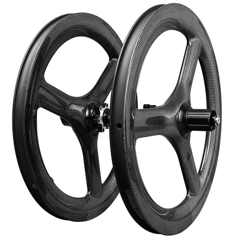 Carbon Tri Spoke Wheel 16 cali 349 Składany zestaw kół węglowych Hamulec tarczowy 23 mm szerokości 40 mm głębokości