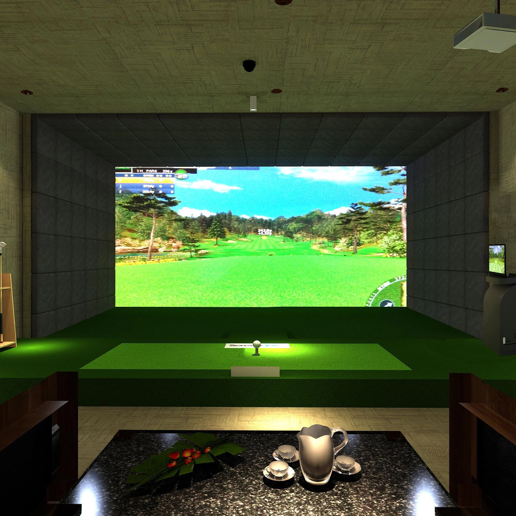 9 '* 10' ekran uderzeniowy golfa/ekran projekcyjny symulatora