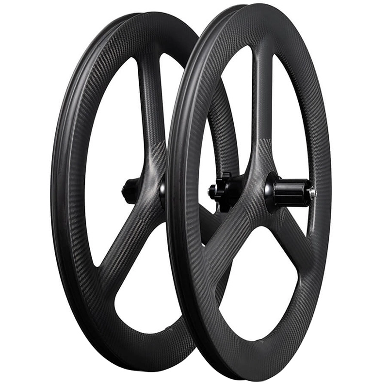 Carbon Tri Spoke Wheel 20 cali 451 Składany zestaw kół węglowych Hamulec tarczowy 25 mm szerokości 48 mm głębokości