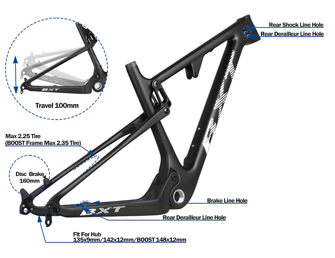 boost full suspension bike frame 29