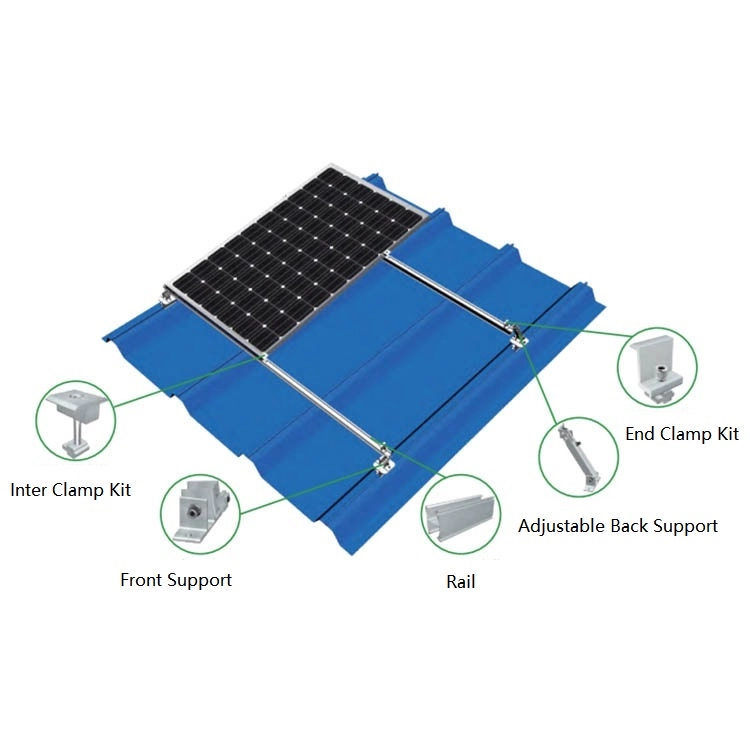 Regulowane zestawy podporowe System montażu na dachu fotowoltaicznym słonecznym