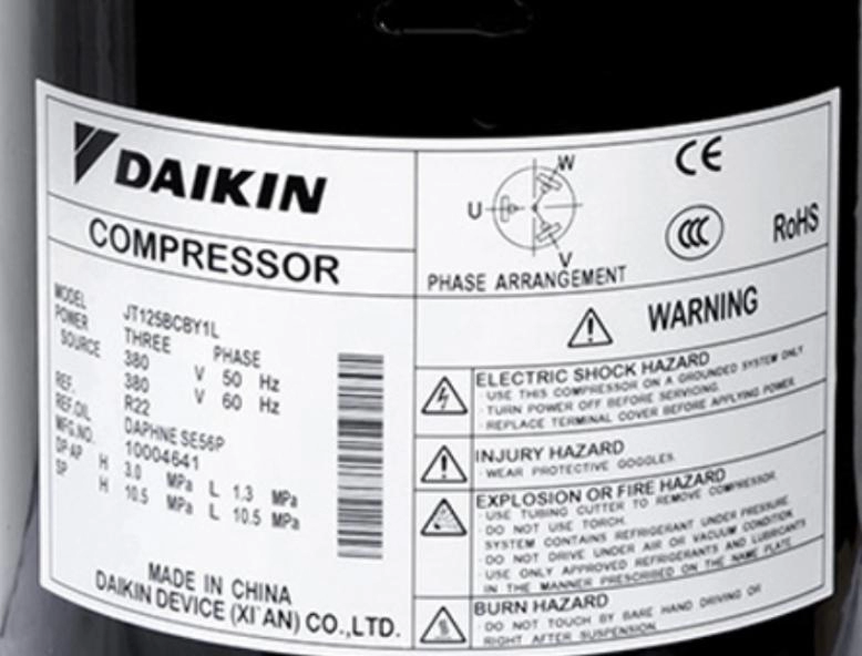 R22 29000BTU 3HP Daikin Commercial Scroll Compressors