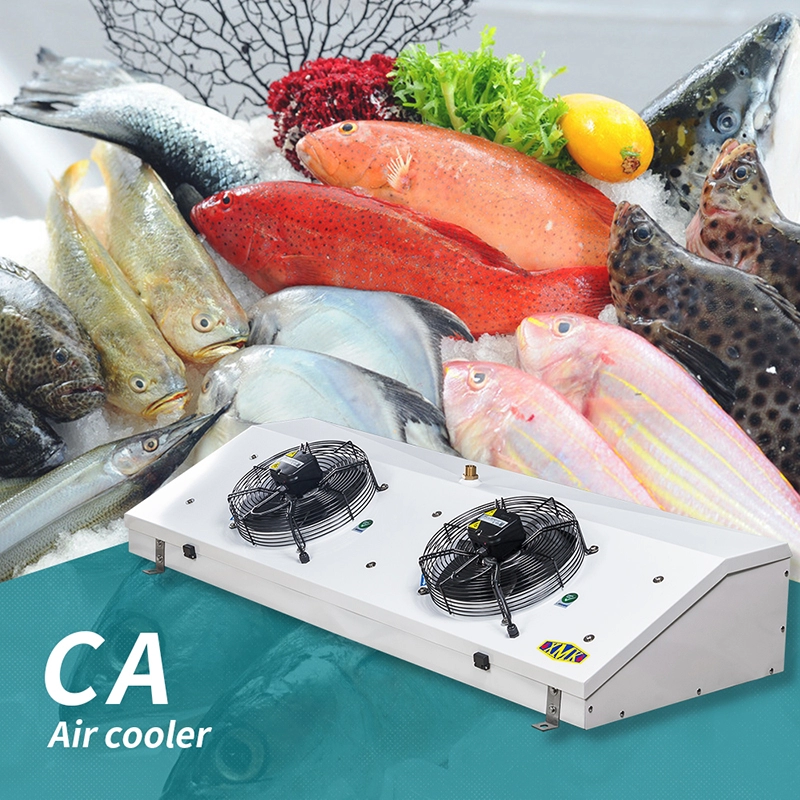 System chłodzenia owoców morza wykorzystuje komercyjną chłodnicę powietrza