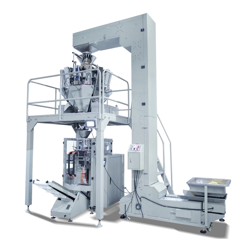 Pionowa automatyczna waga wielogłowicowa Granulat niblets orzeszki ziemne fasola popcorns maszyna do pakowania