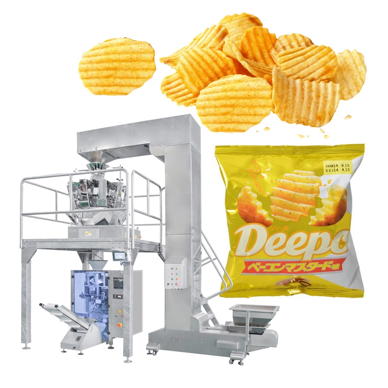 Automatyczna długość torby indukcyjnej Dmuchane popcorny spożywcze Chipsy ziemniaczane z krewetkami w granulkach Maszyna do pakowania