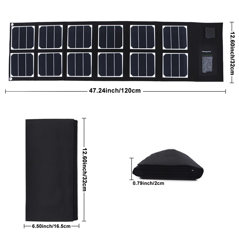 Przenośna ładowarka słoneczna z panelem słonecznym 40 W do laptopa i telefonu komórkowego
