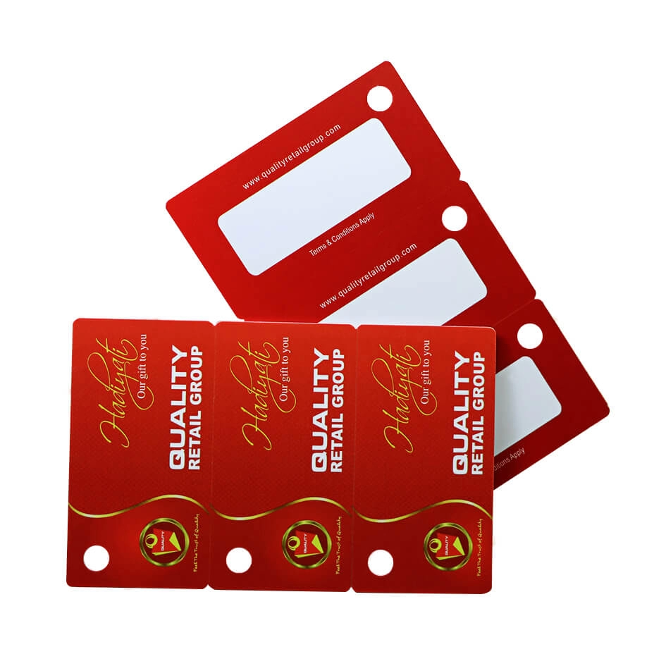 Drukowalne karty PVC CR80 30Mil 3Up z dziurkowanym kluczem do promocji