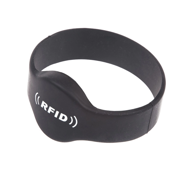 Niestandardowa OEM RFID TK4100 Czarna silikonowa bransoletka na imprezy