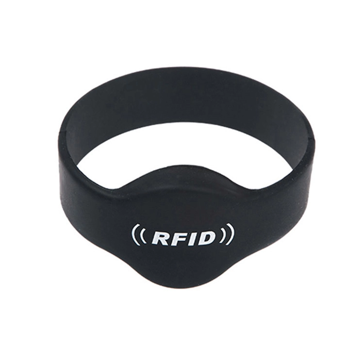 Niestandardowa OEM RFID TK4100 Czarna silikonowa bransoletka na imprezy
