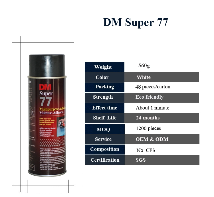 Dm 77 Wysokiej jakości klej w sprayu do haftu