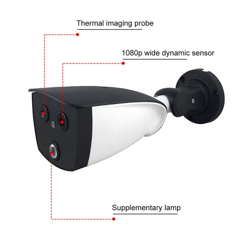 Bezdotykowa dwuokularowa kamera termowizyjna AI Optyczne rozwiązanie do przesiewania gorączki i pomiaru temperatury w dwóch widmach