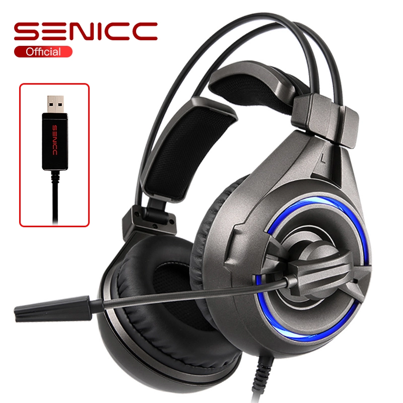 Słuchawki SENICC A6 hurtowo USB wysokiej jakości zestaw słuchawkowy do gier wideo