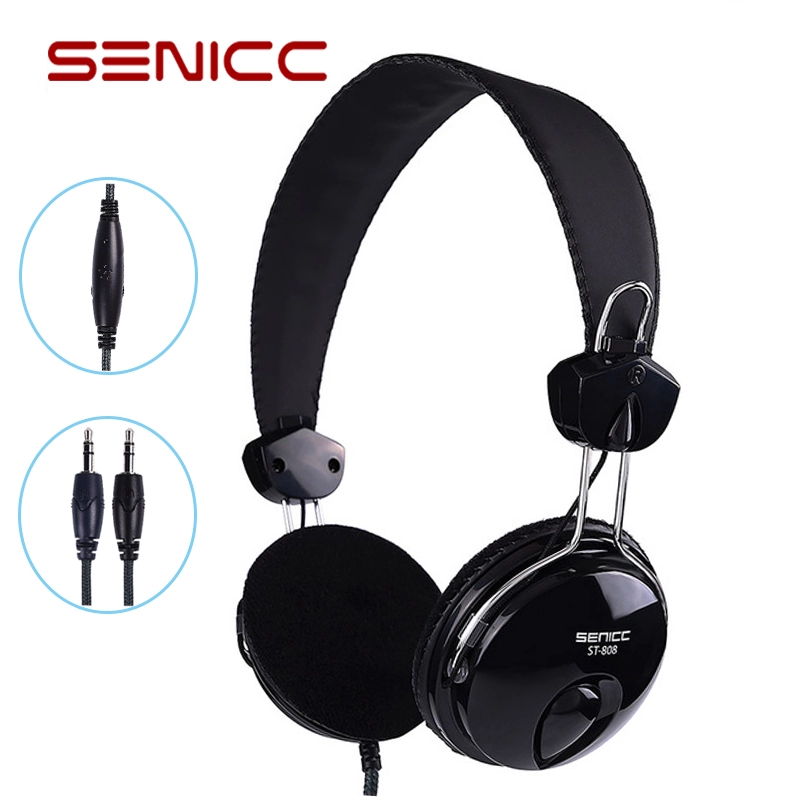 Cena fabryczna hurtowa SENICC ST-808 stereo 3,5 mm słuchawki douszne na komputer