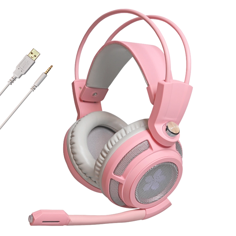Somic G941 Virtual 7.1 zestaw słuchawkowy z dźwiękiem przestrzennym różowe słuchawki do gier z mikrofonem