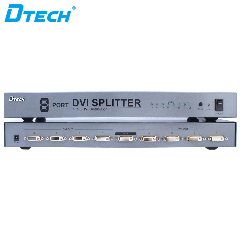 Rozgałęźnik DTECH DT-7025 1 do 8 DVI