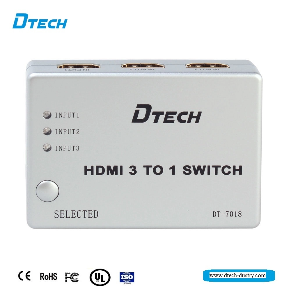 DTECH DT-7018 3 w 1 wyjście HDMI SWITCH obsługuje 1080p i 3D