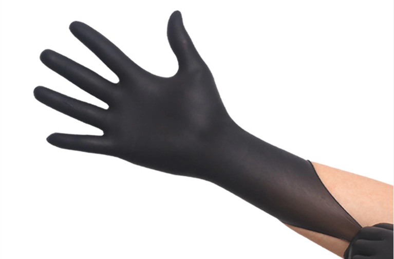 Czarne jednorazowe rękawice medyczne nitrylowe