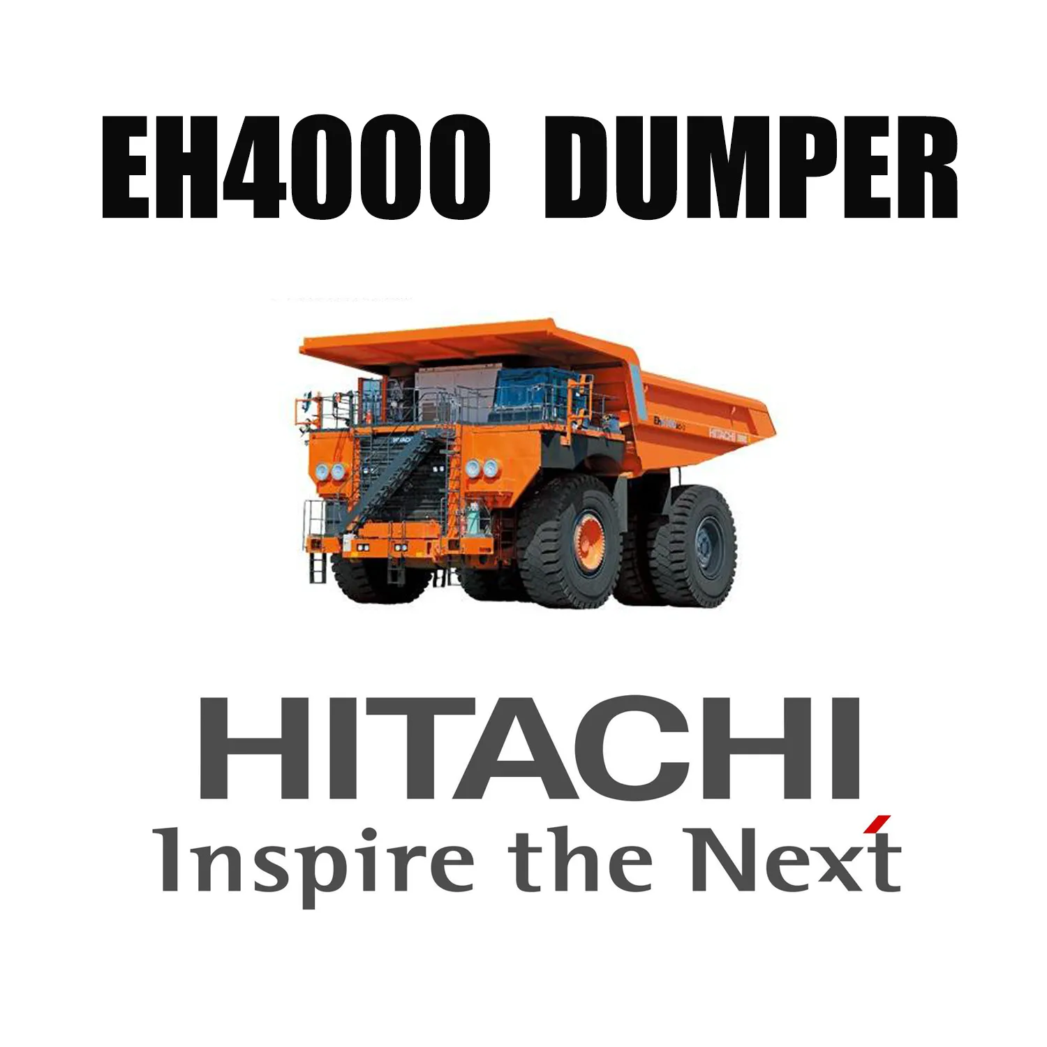 Wywrotki sztywnoramowe HITACHI EH4000 wyposażone w opony górnicze do robót ziemnych 46/90R57