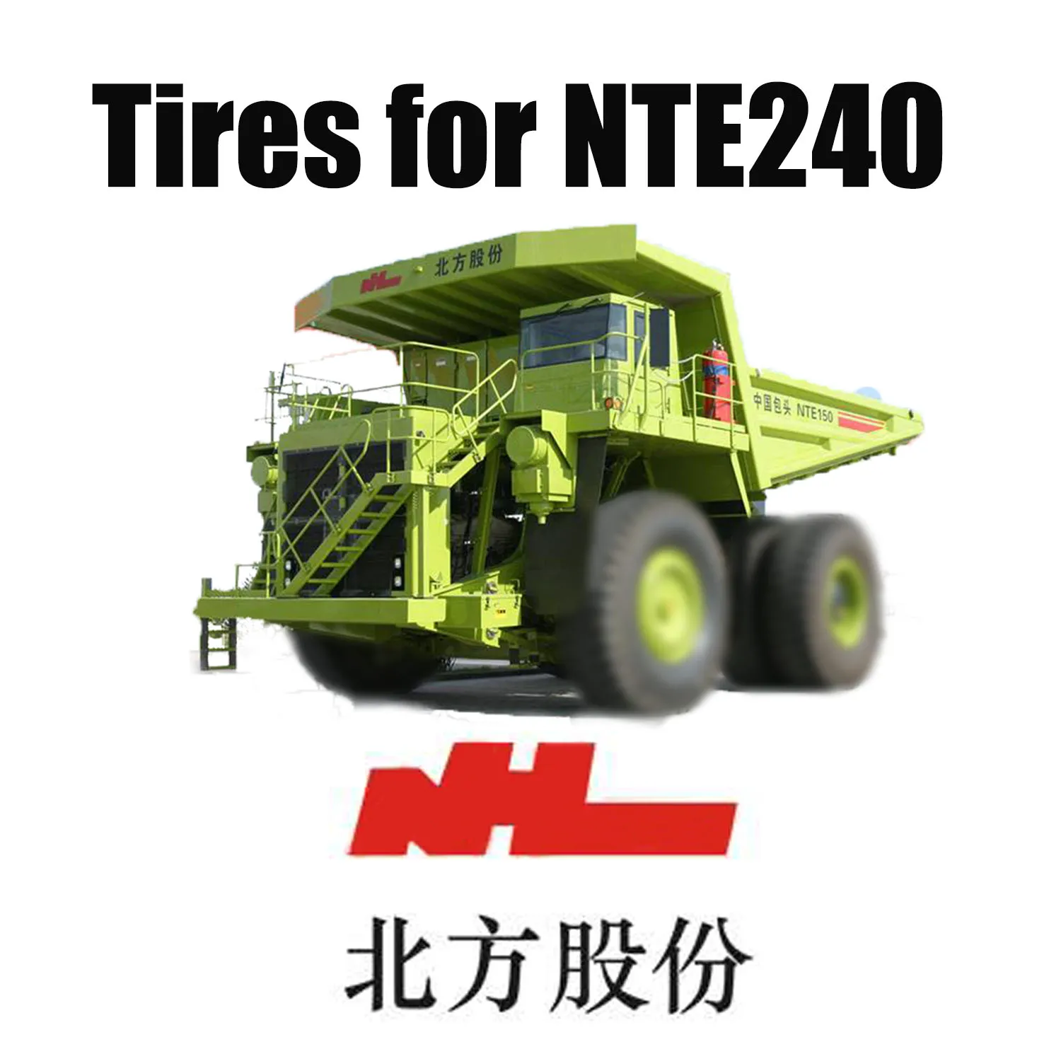Sprzęt do transportu ciężkiego NTE 240 wyposażony w opony terenowe OTR 46/90R57