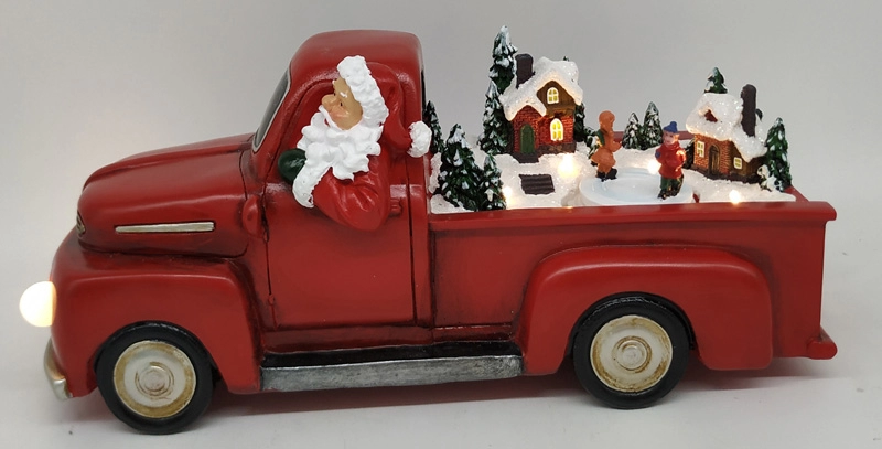 Samochód Świętego Mikołaja LED z poruszaniem się wokół dzieci