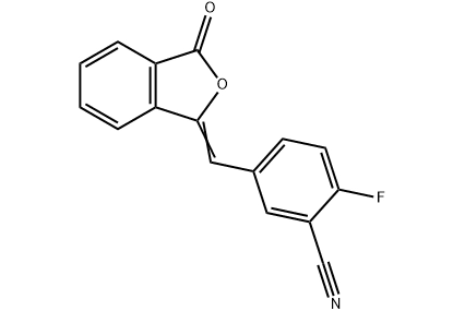 2-Fluoro-5-[(3-okso-1(3H)-izobenzofuranylideno)metylo]-benzonitryl