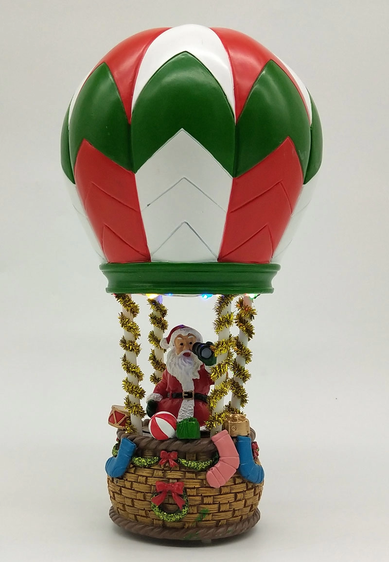 Balon na gorące powietrze LED Świętego Mikołaja z rozglądaniem się wokół Świętego Mikołaja