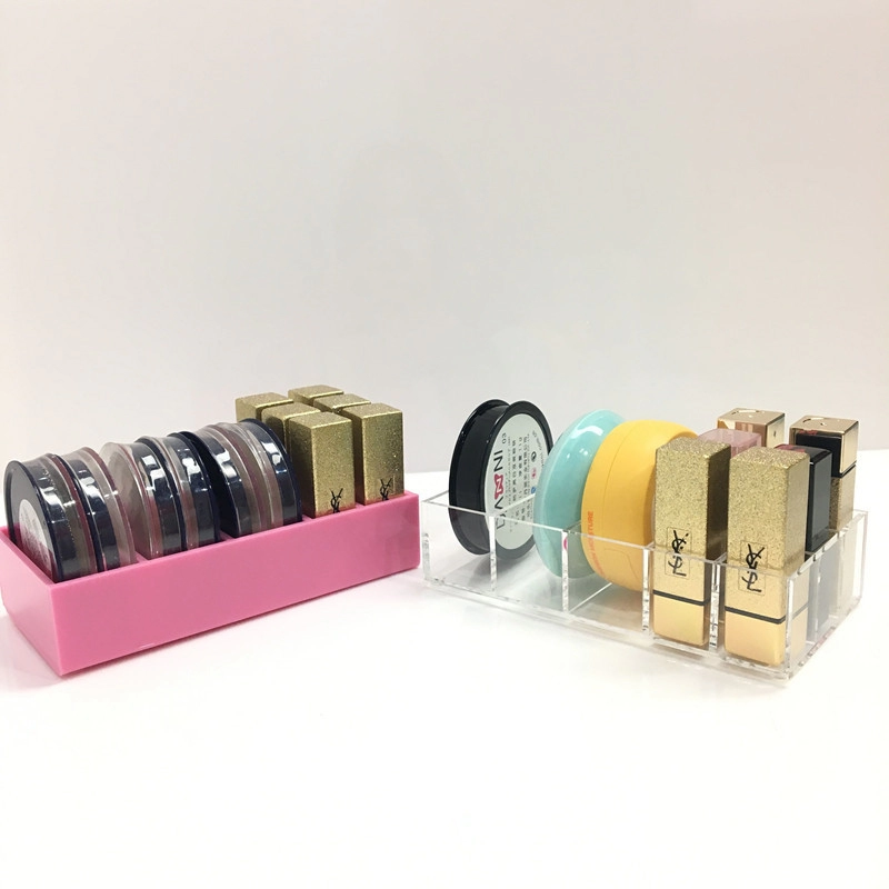 Różowy akrylowy kompaktowy organizer do makijażu