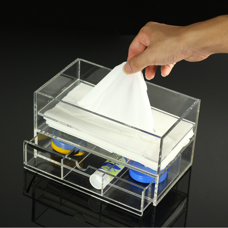 Prostokątne akrylowe pudełko na chusteczki