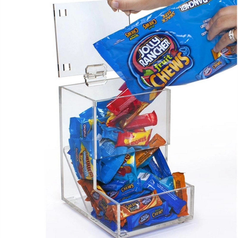 Nowoczesne pojemniki na żywność luzem Akrylowe pudełko do przechowywania cukierków z pleksiglasu