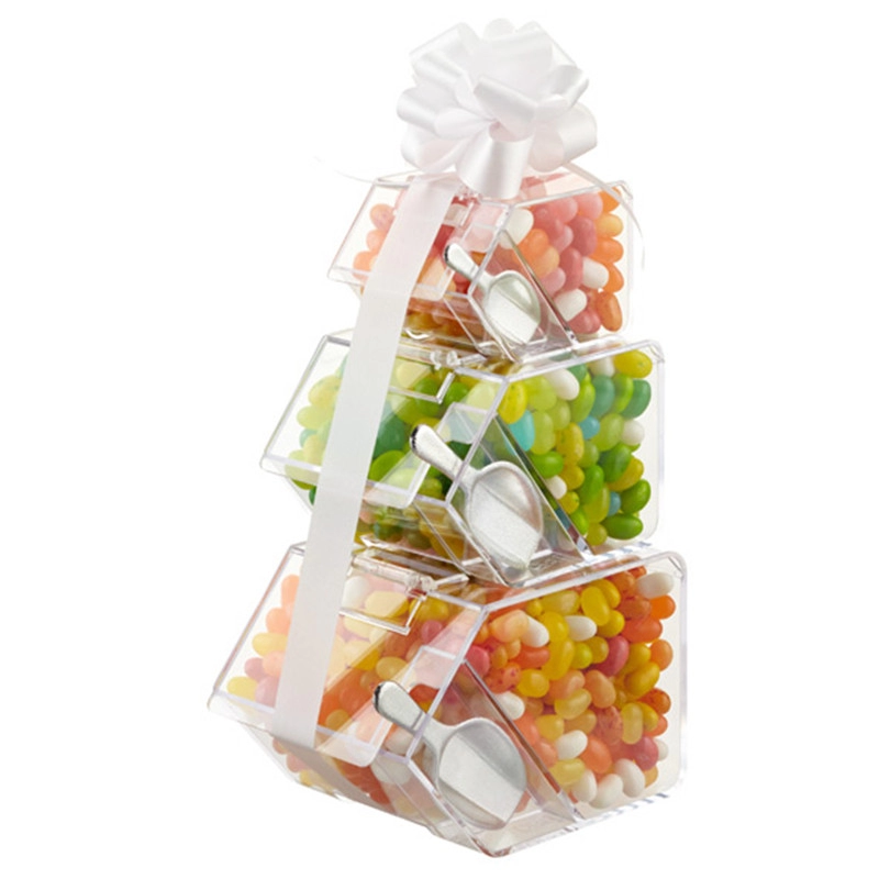 Przezroczyste pudełko na cukierki na owocowe słodkie cukierki z pleksiglasu