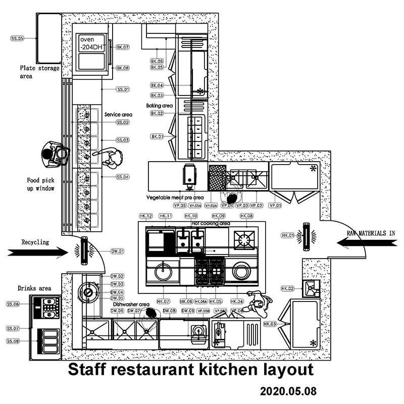 One stop Rozwiązanie przemysłowego komercyjnego Hotelu Restauracja Wyposażenie kuchni