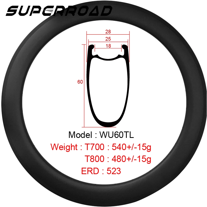 Obręcze 700C Carbon Bike Tubeless Ready Road Felgi