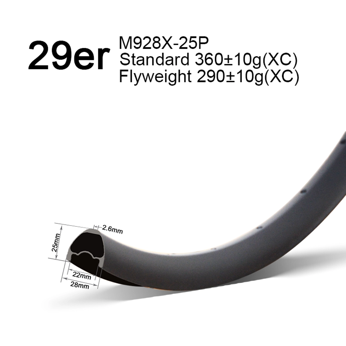 Obręcze XC 29er, asymetryczne, szerokość 28 mm, głębokość 25 mm