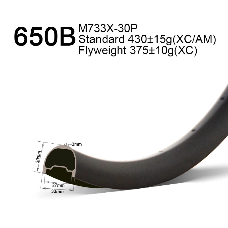 650B Asymetryczny 33 mm Szerokość 30 mm Głębokość Karbonowe obręcze AM XC