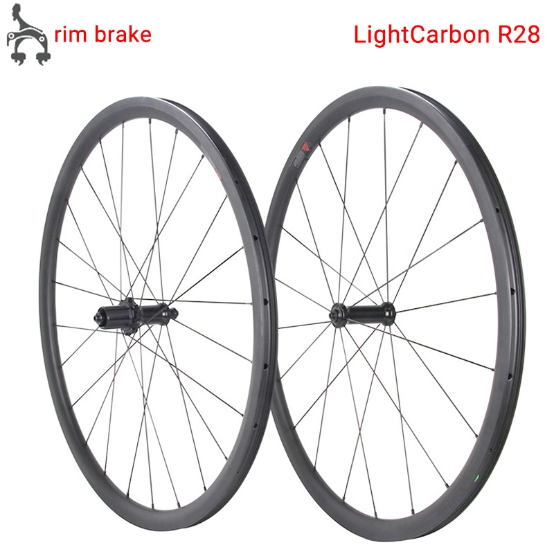 LightCarbon R28 Ekonomiczny węglowy hamulec obręczy 700C Road Carbon Wheel w niskiej cenie