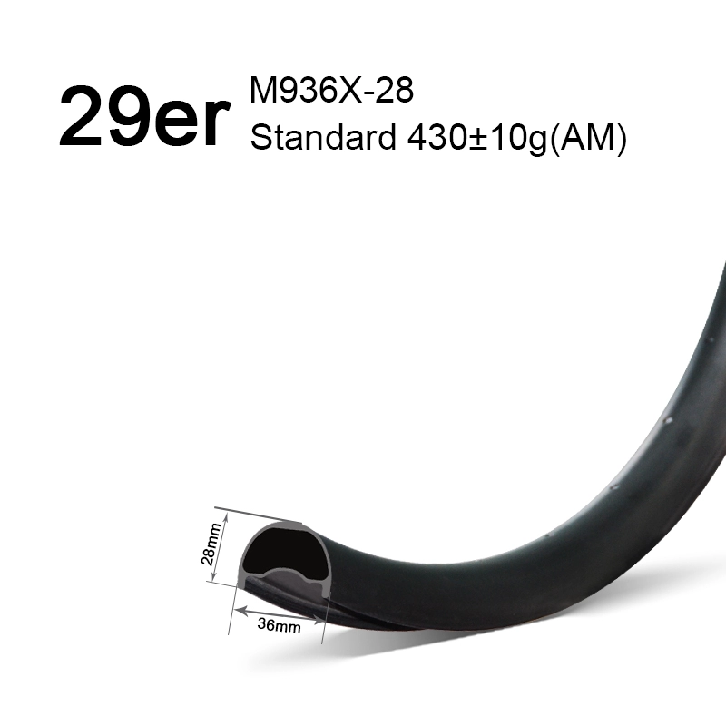 GoFast 29er 36mm szerokość 28mm głębokość Mtb obręcze karbonowe do XC
