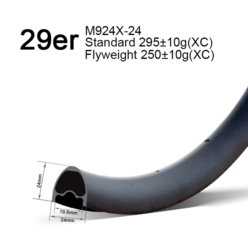 29er 24mm szerokość 24mm głębokość Lekkie karbonowe obręcze XC