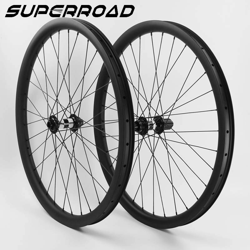 Ulepszony zestaw kołowy do roweru górskiego Superroad Carbon XC 33mm Głębokość rowerowa bezdętkowe asymetryczne koła z piastą DT