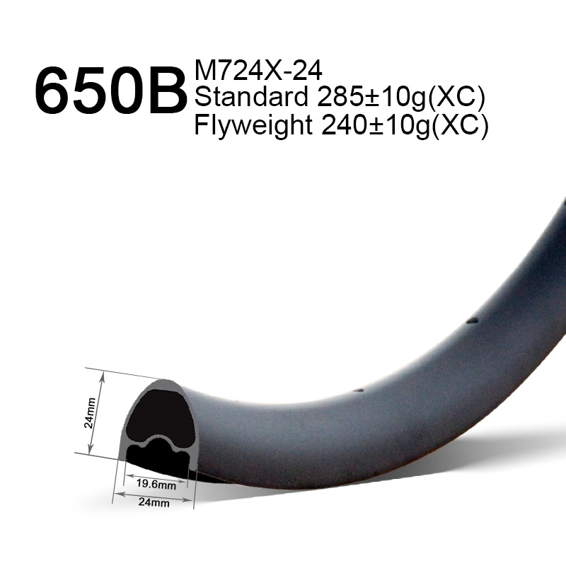 650B 24 mm szerokości 24 mm głębokości lekkie obręcze karbonowe XC