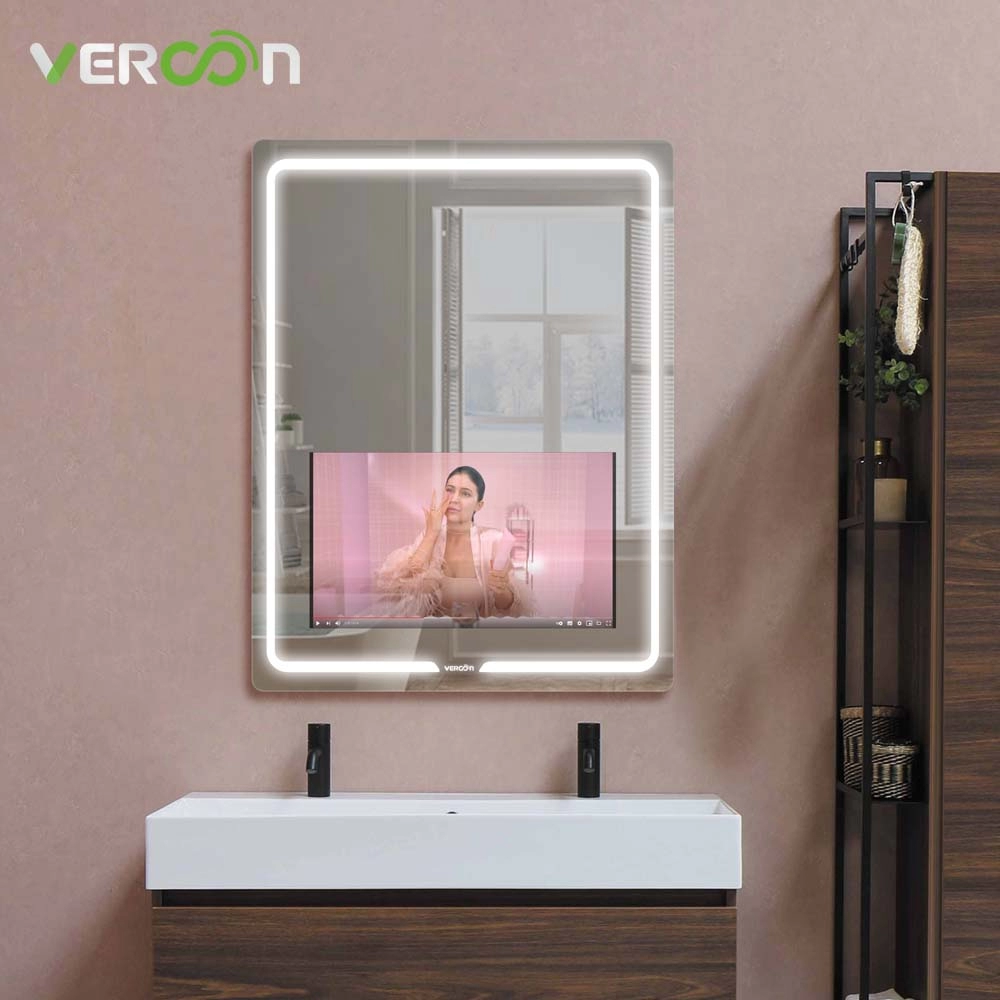 Vercon 21,5-calowy ekran dotykowy łazienkowe lustro łazienkowe z telewizorem