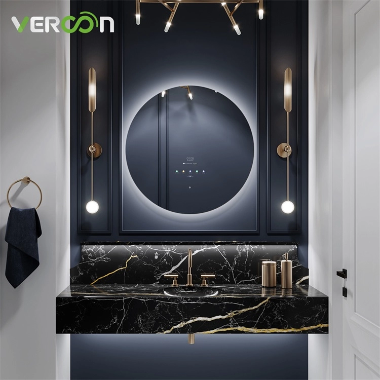 Vercon Inteligentne lustro łazienkowe Amazon Okrągłe lustro LED