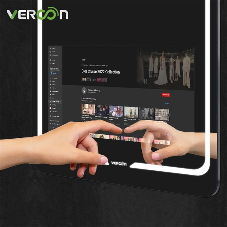 Vercon Espejos Inteligentes Ekran dotykowy Android Inteligentne lustro łazienkowe Tv Magic Mirror in Estate