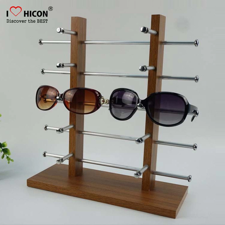 5-warstwowy stojak na okulary przeciwsłoneczne z brązowego drewna na sprzedaż
