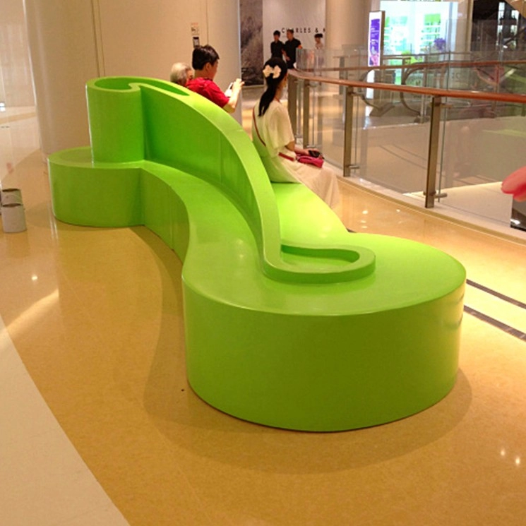Fiberglass Notes ławka centrum handlowe duża dekoracja krzesła