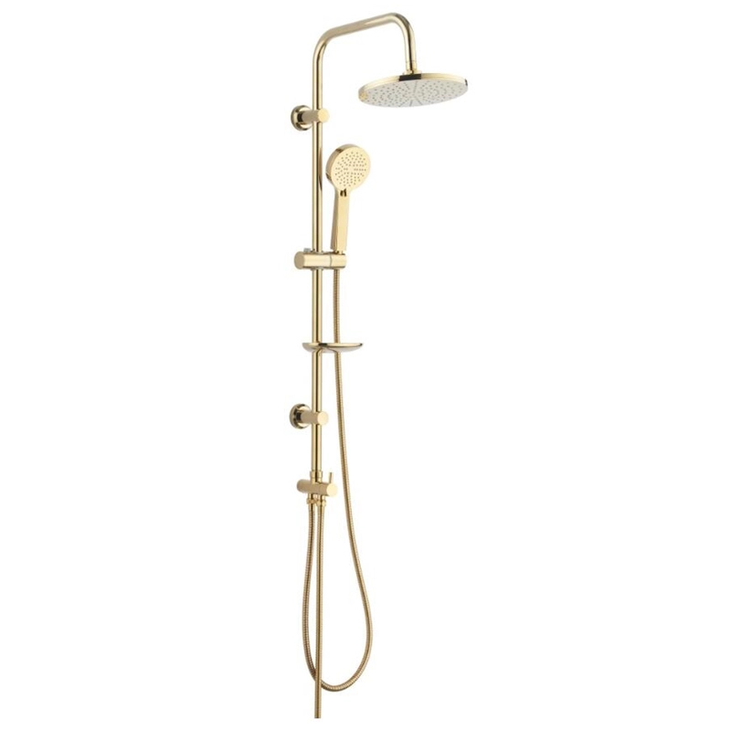 Złoty system prysznicowy z 8-calową głowicą prysznicową