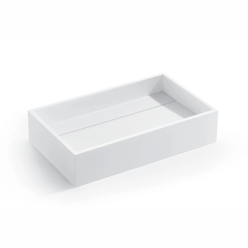 Łazienka Nowoczesny design Matowa biała umywalka z litą powierzchnią